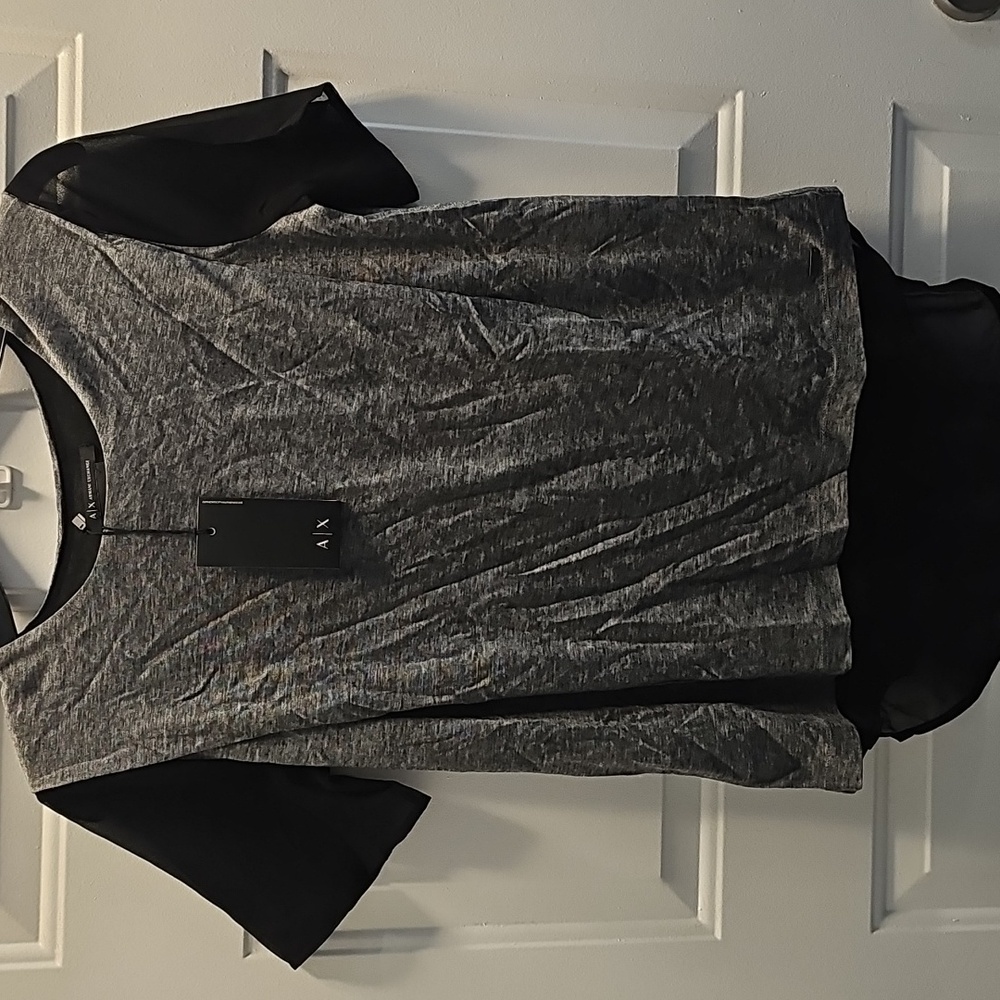 Authentic Armani Exchange Gray and Black Blouse